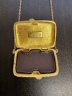 Estee Lauder Bag Motif Necklace Gold Youth Dew Solid Perfume Antique Vintage New
