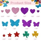  Glitter Foam Stickers For Crafts     339 Pcs Self Adhesive Star   Heart 