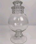 Vintage Mascotte Or Dakota Pattern Glass Fish Globe Apothecary Jar 13  Tall