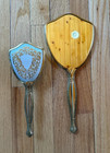 Vintage Gold   Silver Plated Floral Piece Vanity Set - Hand Mirror   Hair Brush