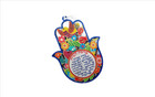 New Israel Wood Wall Hamsa Flowers birds Colorful Hebrew Language Home Blessing 