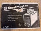 Toastmaster Chrome Black Textured Wide Slots Toaster B700 Made Usa Vintage Nos