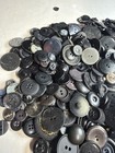 1 9 Pound Lot Of Vintage Mostly Black Buttons  Many Sizes  Materials  Styles 