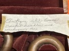 Salesman Sample Vintage Set 4 Funeral Brass Casket Handles Wood Box Old Display