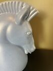 Vintage Haeger Pottery Trojan Horse Blue Planter Euc Head Blue Sitting Vase Usa