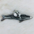 Vtg 1997 Barker Pewter Dolphin Lapel Pin