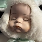 Vintage Baby Face Doll Bunny Rabbit Stuffed Plush Head Is Movable windup Musical