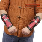 Medieval Templar Knight Celtic Leather Red Cross Arm Guard Bracers Armor Gothic