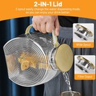 84oz Large Glass Water Pitcher With Gold Lid Wide Handle For Iced Tea Juice 2 5l