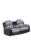 Bloom Collection Recliner Sofa Set Plush Faux Leather Couch Center Console Black