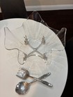 Vintage Arthur Court Bunny Rabbit Serving Set Large Bowl  Stand   Serving Tongs