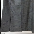Japanese Kimono Tsumugi Black Gray 153cm 5 Ft 0 In Pure Silk B2086