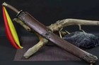 Sharp Chinese Kung Fu Sword Damascus Folded Steel Broadsword Qing Dynasty Dao
