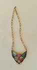 Vintage Lee Sands Fox Inlaid Abalone Shell Beaded Necklace 20 In