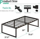 18 Inch Twin Xl Bed Frames Heavy Duty Metal Platform Xl  Black 