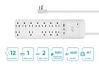 Monoprice 12-outlet Surge Protector Power Strip - 3600 Joules  2 Usb-c   1