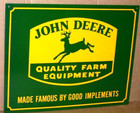 John Deers - Good Implements Sign -4 Legged Green Deere Kicking Hind Feet In Air