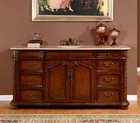 72-inch Wide Travertine Top Large Single Sink Bathroom Vanity Cabinet 0247tr
