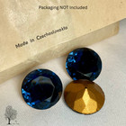 Vintage Czech 20mm Round Ttc Montana Sapphire Glass Rhinestones Nos 3pc