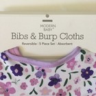 New Bibs   Burp Cloths 4pc Gift  Set Purple Floral And Pink   Modern Baby