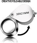 30x Jewelers Loupe Magnifier Jewelry Eye Loop Pocket Magnifying Glass Coins Gems