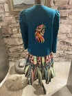 Colorful 1950s Modernist Mexican Painted Circle Skirt Size S