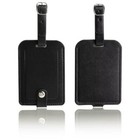 Luggage Bag Tags Leather Travel Id Labels Suitcase Name Tags With Black 2 Pcs 