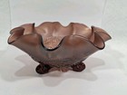 Northwood Amethyst Carnival Glass Bowl Rosette Ruffles Ring Antique Vintage Vase