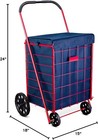 Folding Grocery Basket Cart Shopping Wheel Large Utility Laundry18 x15 x24  bag 