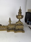 Antique French 3 Piece 1890s Bronze Fireplace Fender Set Ornate Adjustable Size