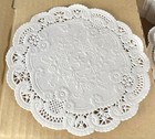 1000 - 6    Vintage Round White French Lace Paper Doilies Smith-lee Cake Doilies