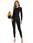  Women Thermal Underwear Set long Johns For Women Base Layer With Small Black