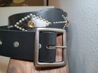 Htc Studded Fur Belt Hollywood Trading Co Western Biker Black Leather 34