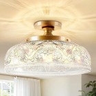 Vintage Glass Flush Mount Ceiling Light Fixture Super Bright Illuminate Home New