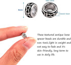 100-piece Tibetan Antique Silver Large Hole Rondelle Spacer Beads 6mm  3 5mm Hol