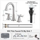 Brushed Nickel Bathroom Sink Faucet 3 Hole Widespread Vanity Mixer Tap W  Drain