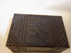 Black Forest Edelweiss Wood Box Hand Carved Antique German  ap