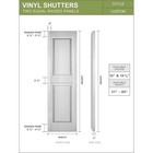 Mid-america 00021431078 Standard Size Williamsburg Double Panel Vinyl Shutter   