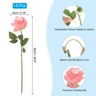 8pcs Fake Roses  Roses Artificial Flowers Silk Roses  Gradient Pink