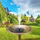 Solar Bird Bath Fountain With 6 Nozzles  High-quality Water Pump For Garden