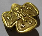 Rare Girl Scout 1919-1924 Type 2d 10k Gold Filled Membership Pin Eagle Award