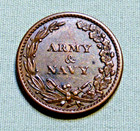 1863 Patriotic Civil War Token - Us Capitol Building   Army   Navy - Lot 207