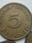 5 Pfennig 1950 F Federal Republic Of Germany West Germany Brass - Very Rare 