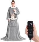 Wearable Heated Robe Blanket With Sleeves Foot Pocket Electric 10 Heating Levels