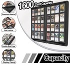 D Dacckit Premium Card Binder 16 Pocket - Fits 1600 Cards4x4 Ringless Card