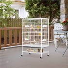 Large Parrot Cage Rolling Metal Bird Cage For Lovebird Cockatoo Conure