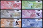 Trinidad And Tobago 1-100 Dollars  2019-2021  Polymer  Aa Prefix  Full Set  Aunc