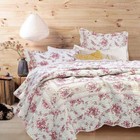 Pink Vintage Rose 3pc King Quilt Set   Cotton Chic Shabby Cottage Cozy Garden