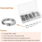 201pcs 5 Size Fishing Stainless Steel Lures Split Rings For Fish Snap Connector