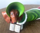 Westland Hot Diggity Dog  16446 Christmas Caroler Dachshund Figurine